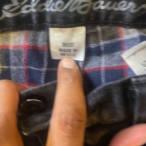 Black Eddie Bauer jeans with flannel lined.